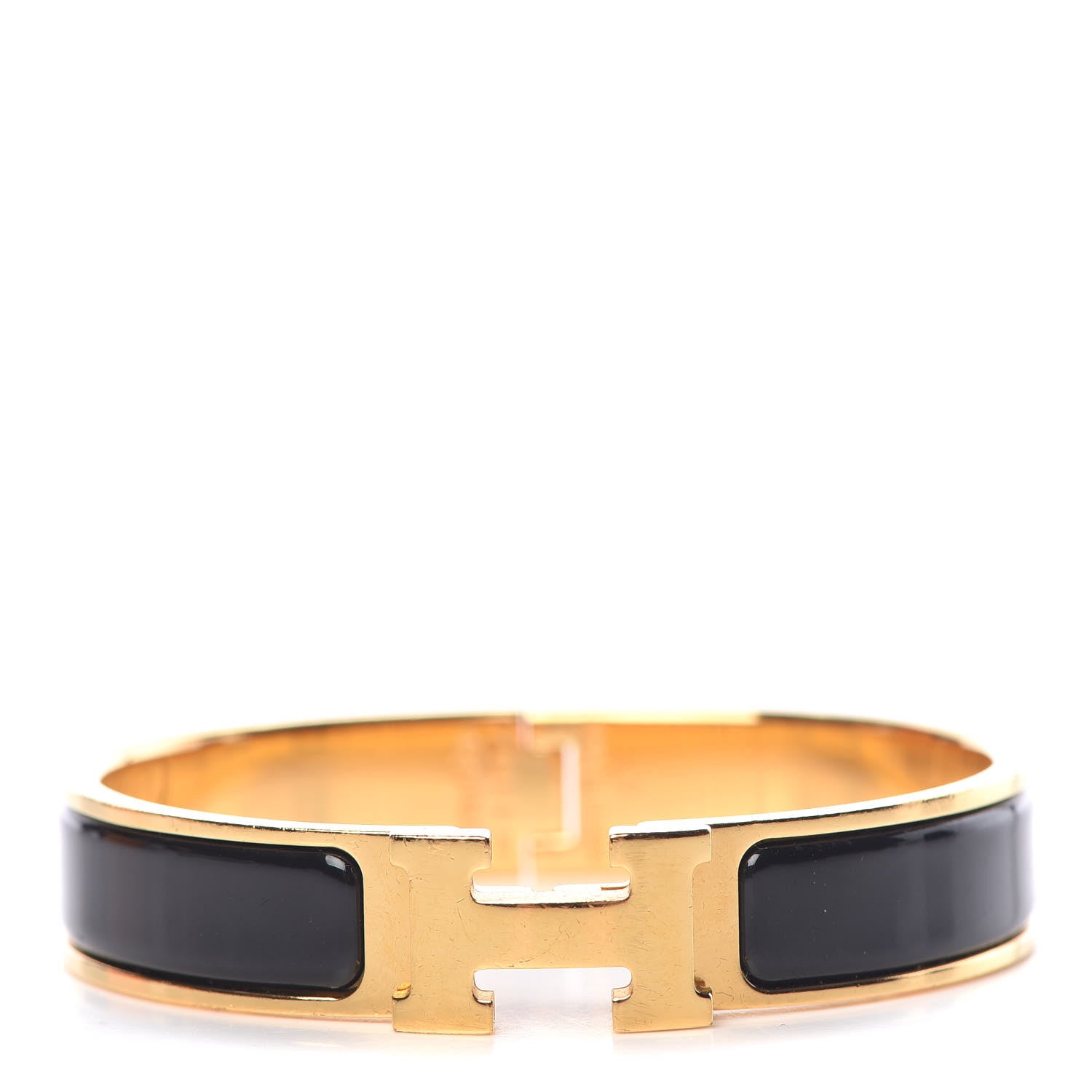 Hermes Enamel Narrow Clic Clac H Bracelet PM Black 1 of 5