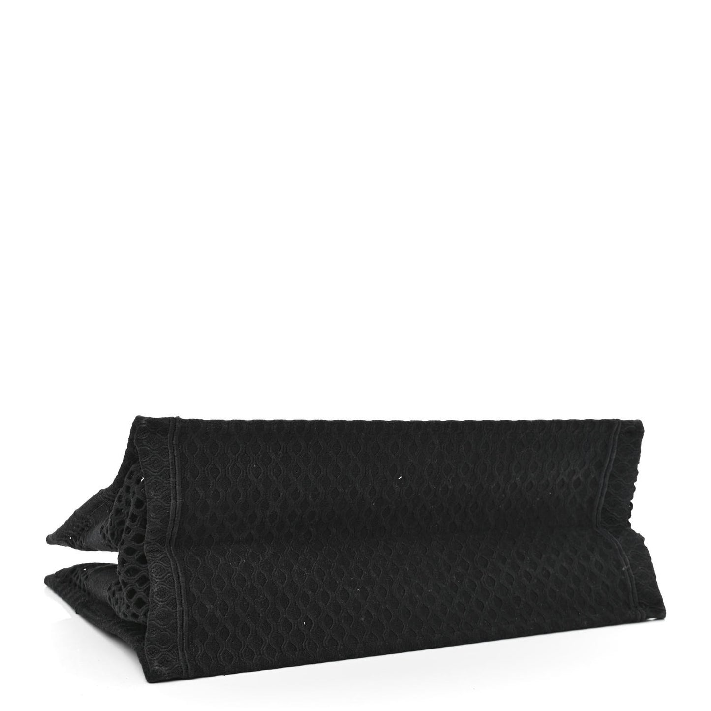 Mesh Embroidered Book Tote Black