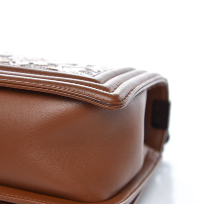 Chanel Calfskin Quilted Embellished Dallas Cordoba Medium Boy Flap Brown 14 of 16