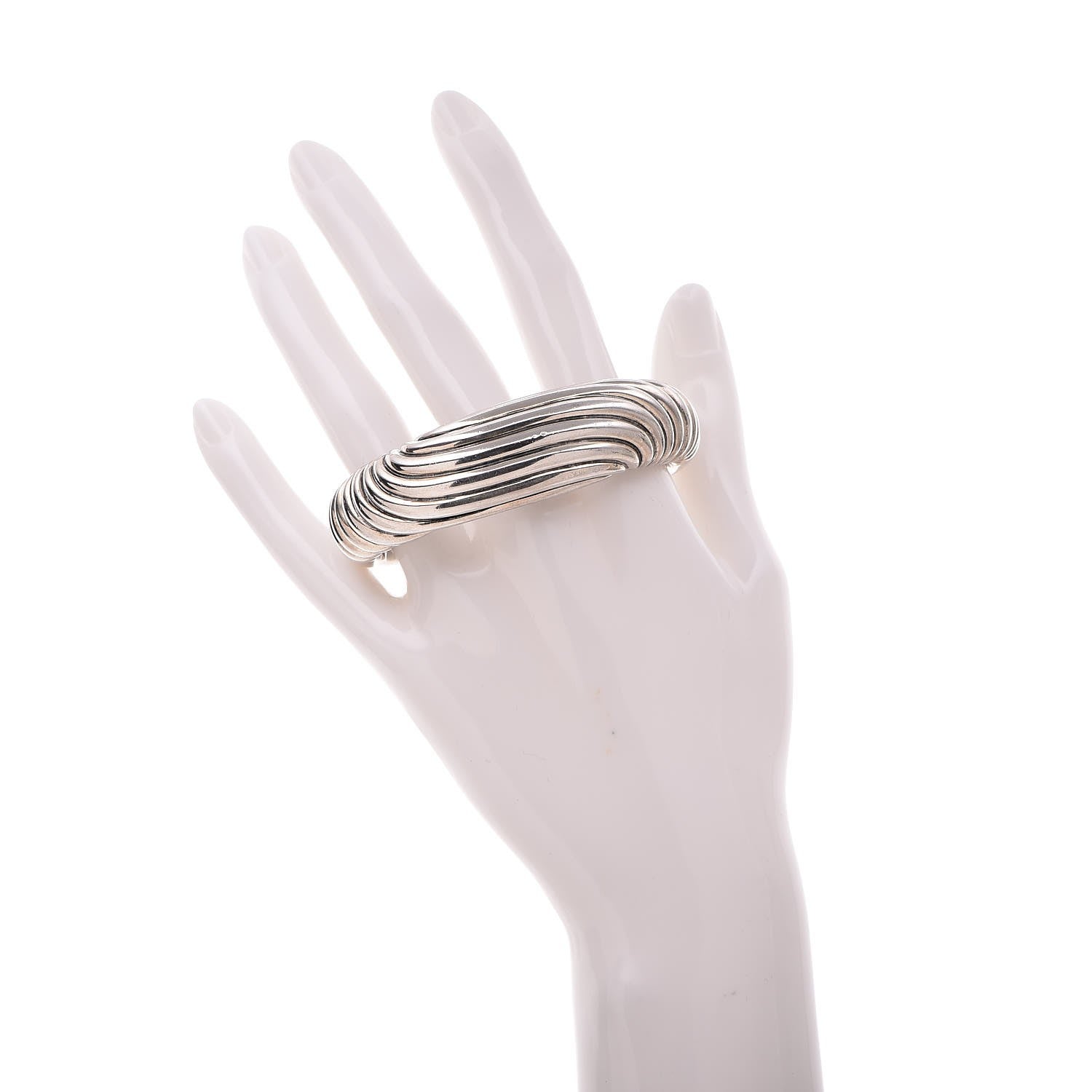 David Yurman Sterling Silver 20mm Sculpted Cable Cuff 2 of 4