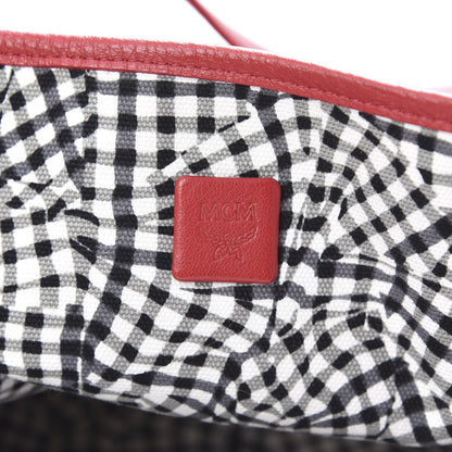 MCM Visetos Medium Liz Reversible Shopper Tote Ruby Red 9 of 17