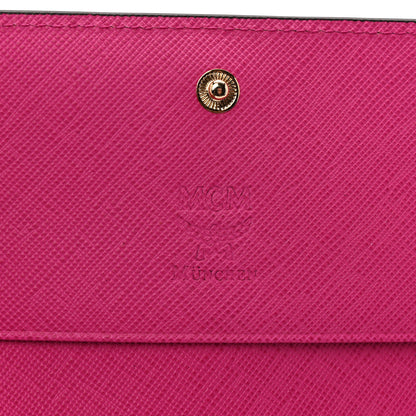 MCM Visetos Love Letter Long Flap Wallet Cognac Pink 7 of 8