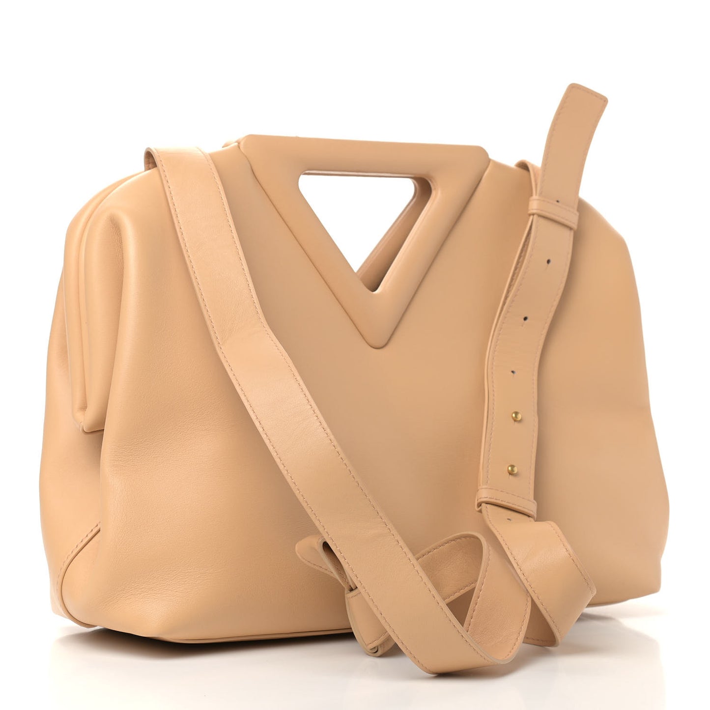 Calfskin Medium The Point Triangle Bag Almond