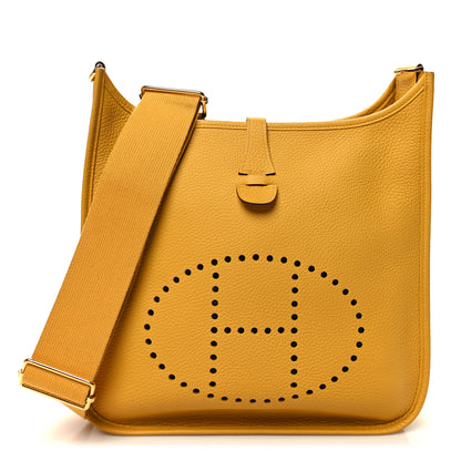 Hermes Taurillon Clemence Evelyne III PM Jaune Ambre 1 of 12