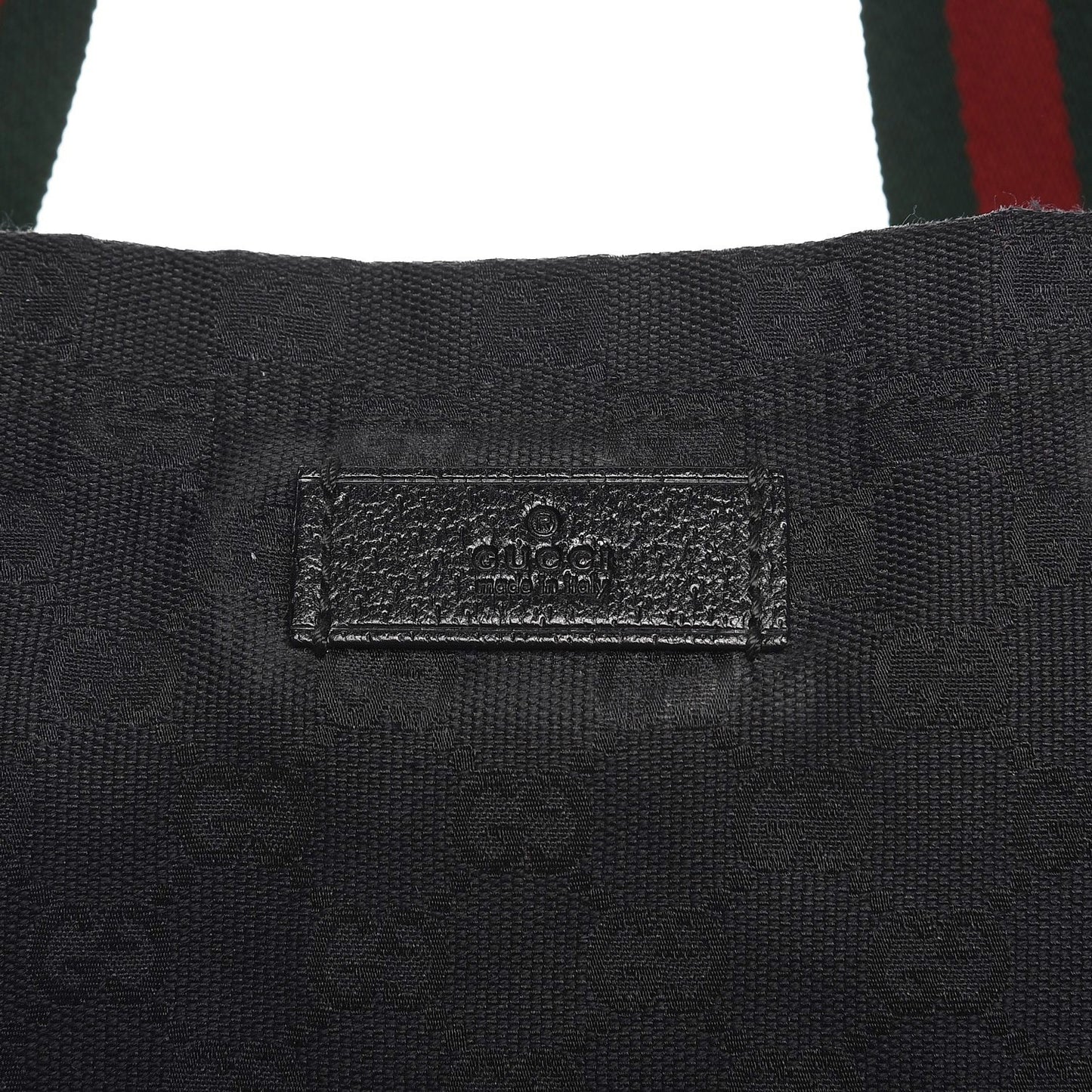 GG Monogram Medium Web Handle Vertical Tote Black