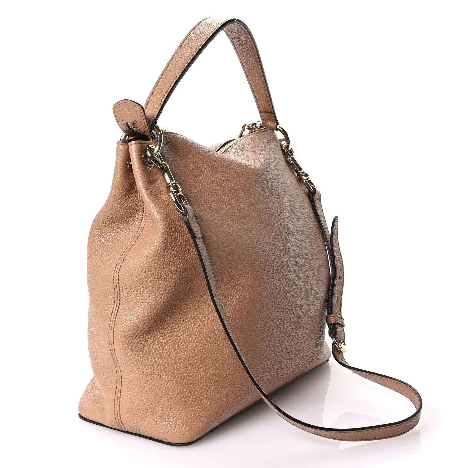 Gucci Pebbled Calfskin Large Soho Hobo Camelia 3 of 11