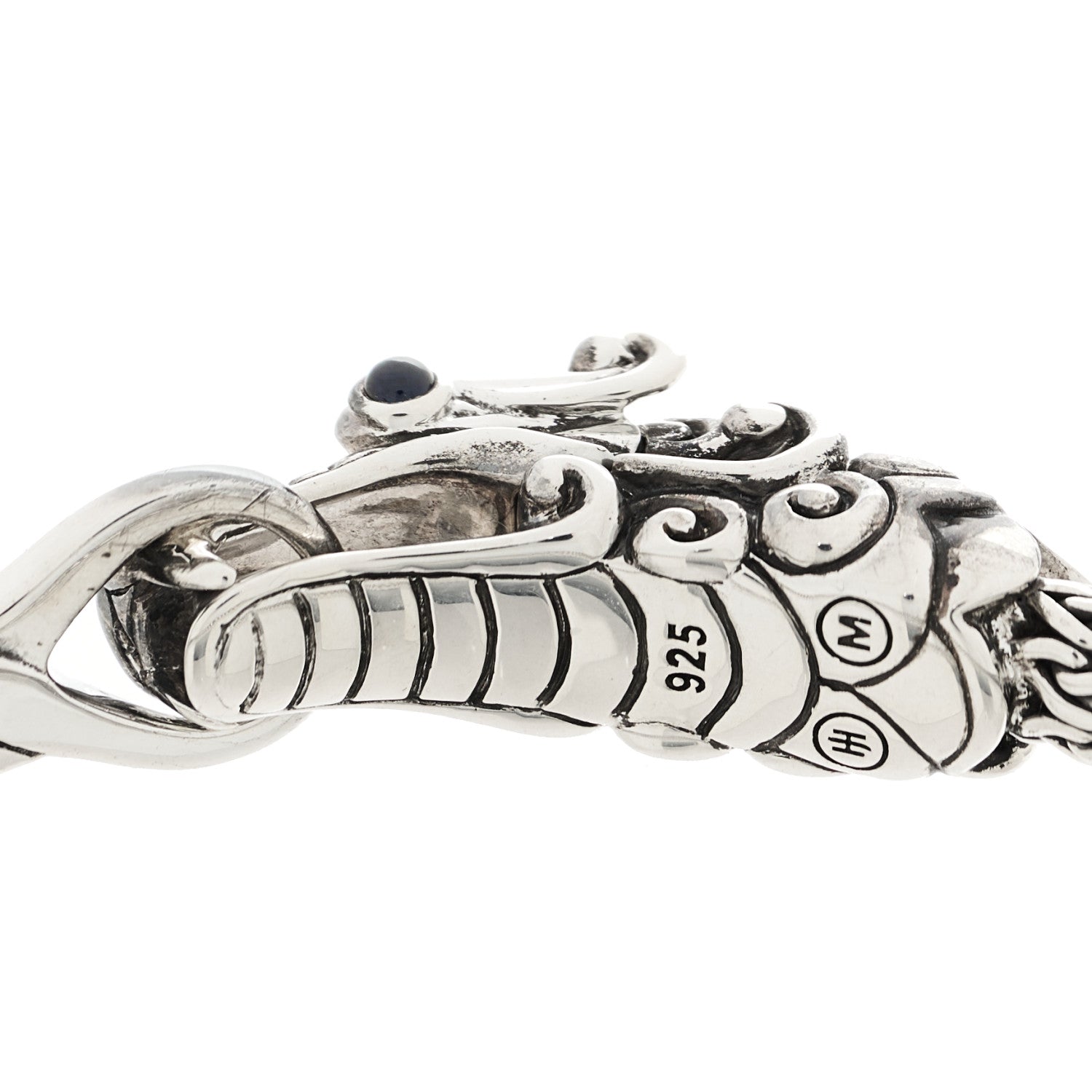 John Hardy Sterling Silver Blue Black Sapphire Naga Legends Bracelet 4 of 4