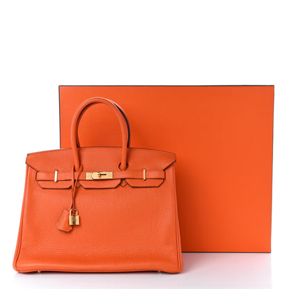 Hermes Taurillon Clemence Birkin 35 Orange 13 of 13