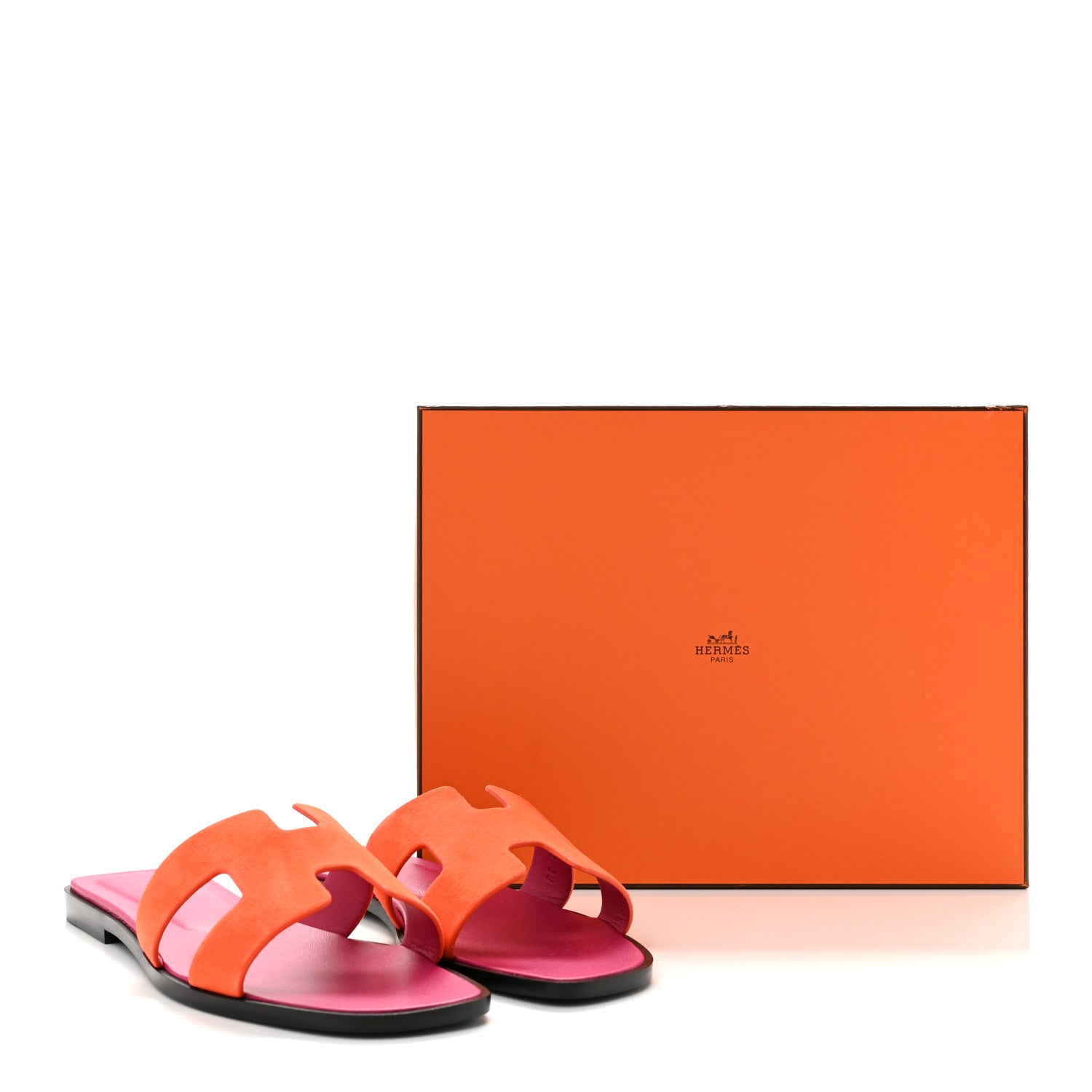 Hermes Suede Goatskin Oran Sandals 39 Orange Synthetique 10 of 10