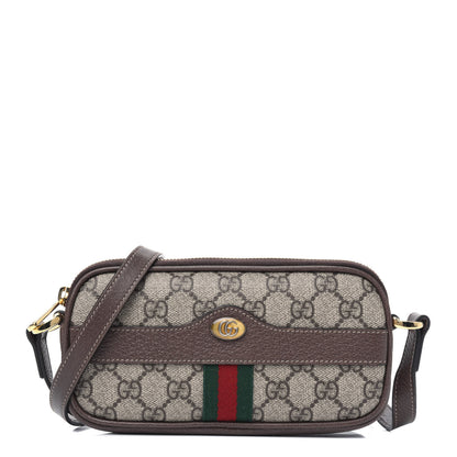 Gucci GG Supreme Monogram Web Mini Ophidia GG Bag Brown 1 of 5