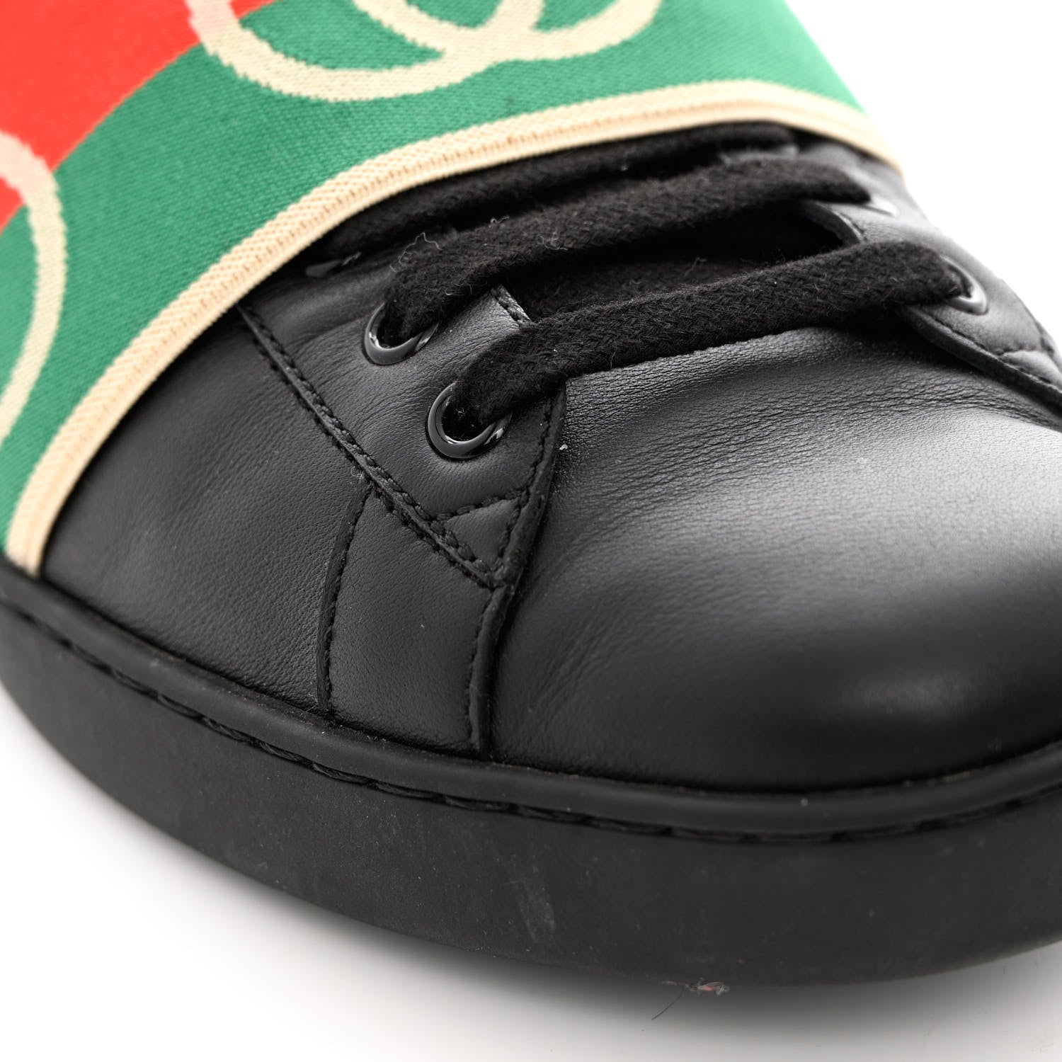 Gucci Calfskin Web Interlocking G Mens Ace Sneakers 9 Black 9 of 15