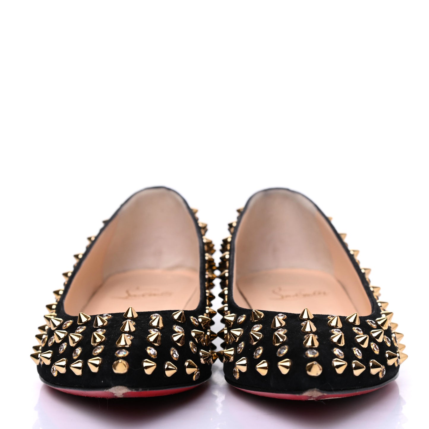 Veau Velours Studded Flats 35 Black