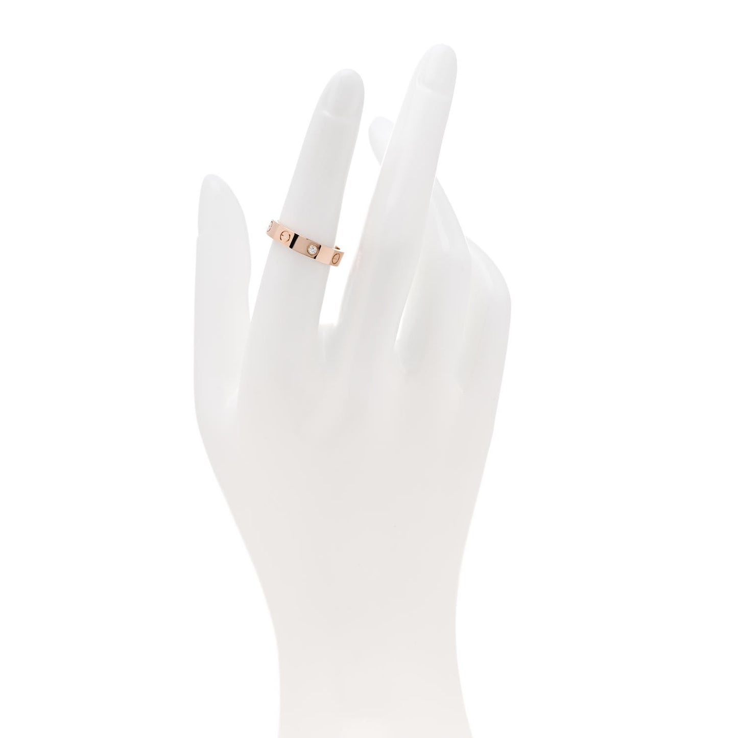 18K Pink Gold Diamond 4mm LOVE Wedding Band Ring 52 6