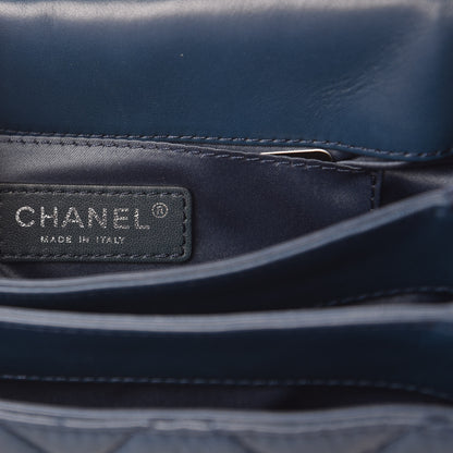 Chanel Lambskin Quilted Accordion Flap Dark Blue 6 of 8