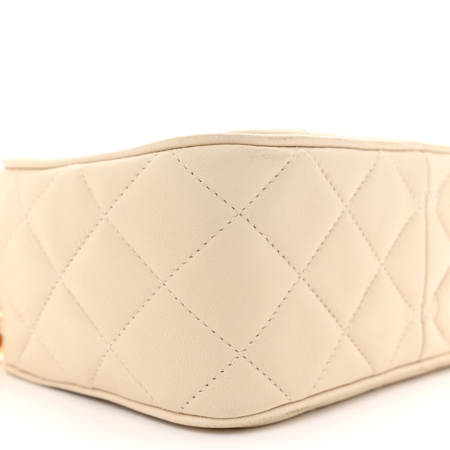 Chanel Lambskin Quilted CC Camera Case Beige 9 of 16