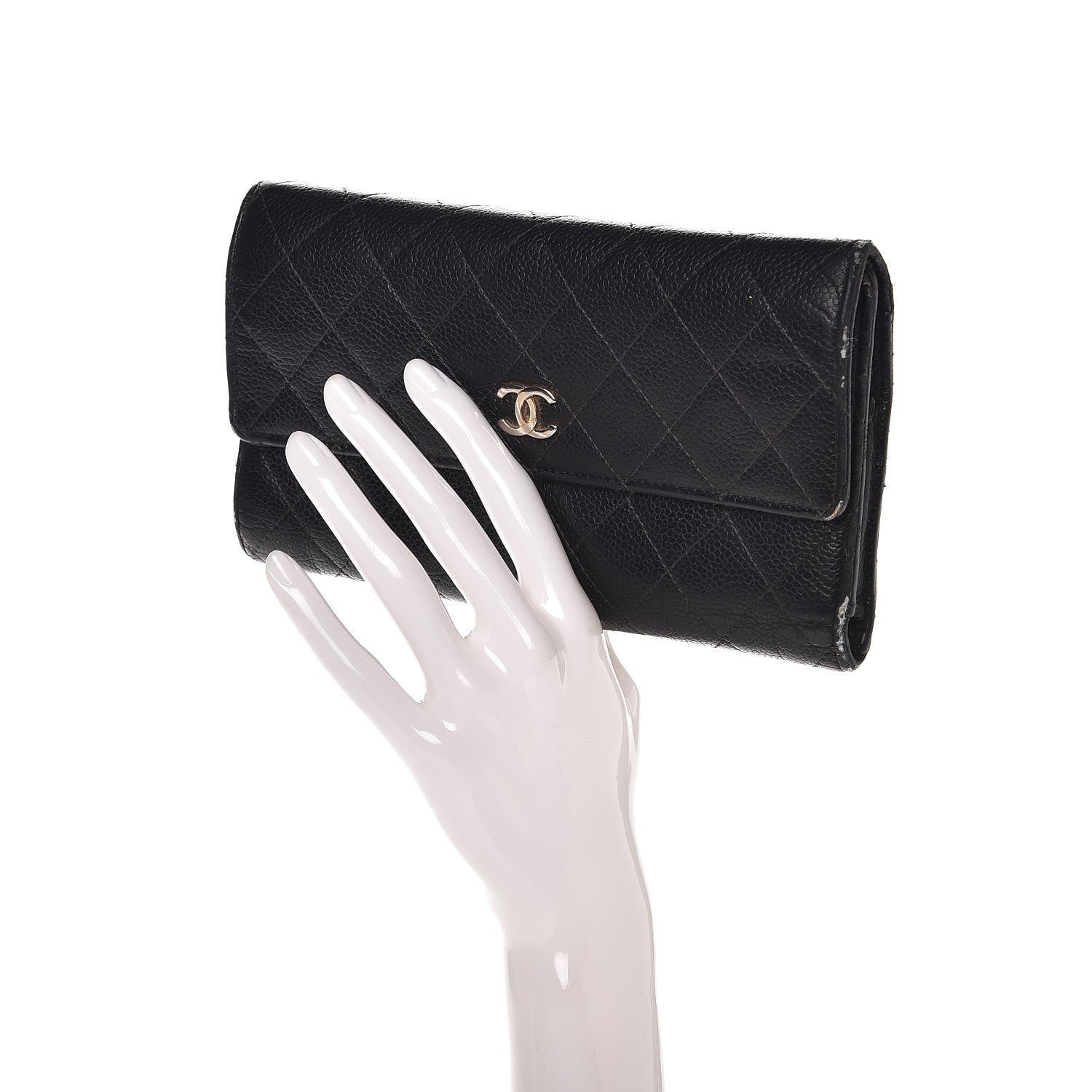 Chanel Caviar Quilted Large Flap Wallet Black 2 of 14