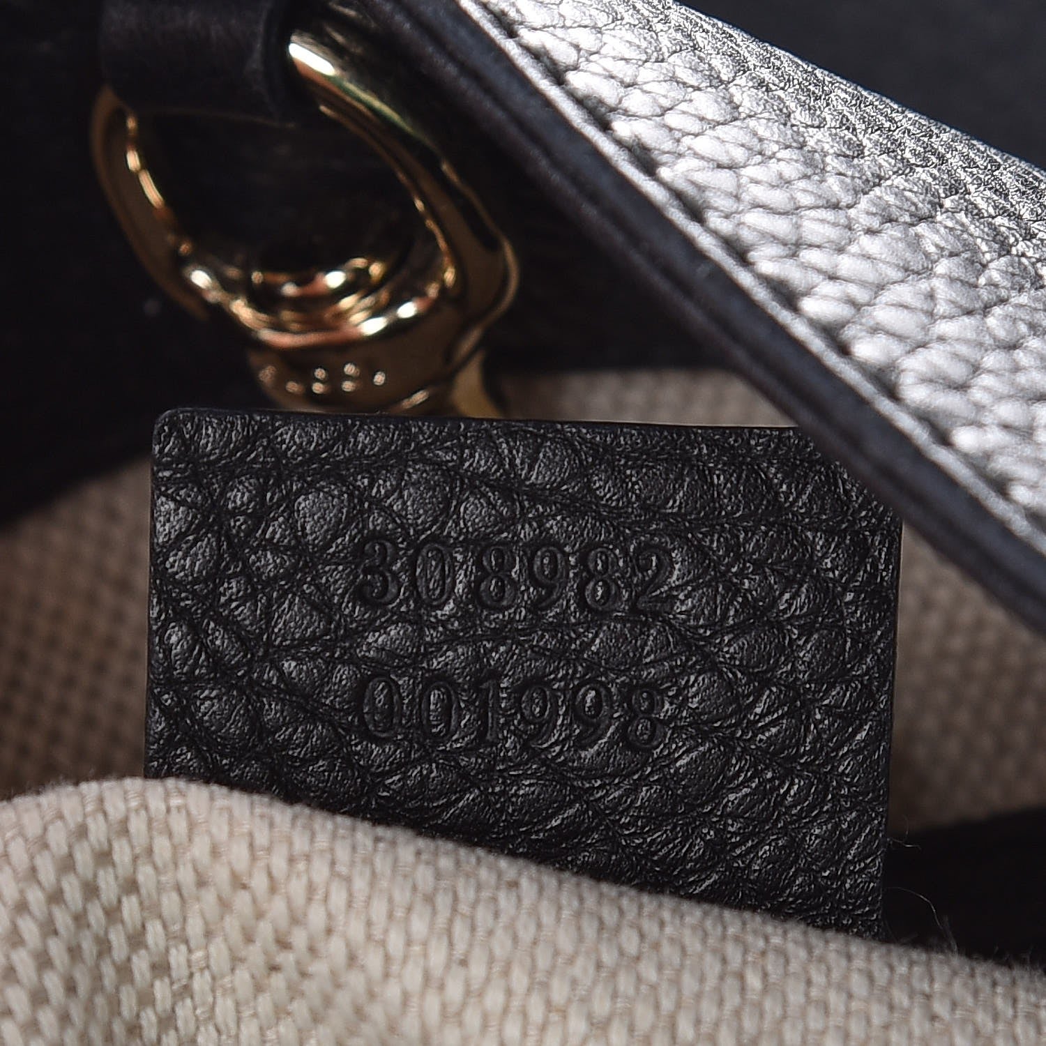 Gucci Pebbled Calfskin Medium Soho Chain Shoulder Bag Black 7 of 7