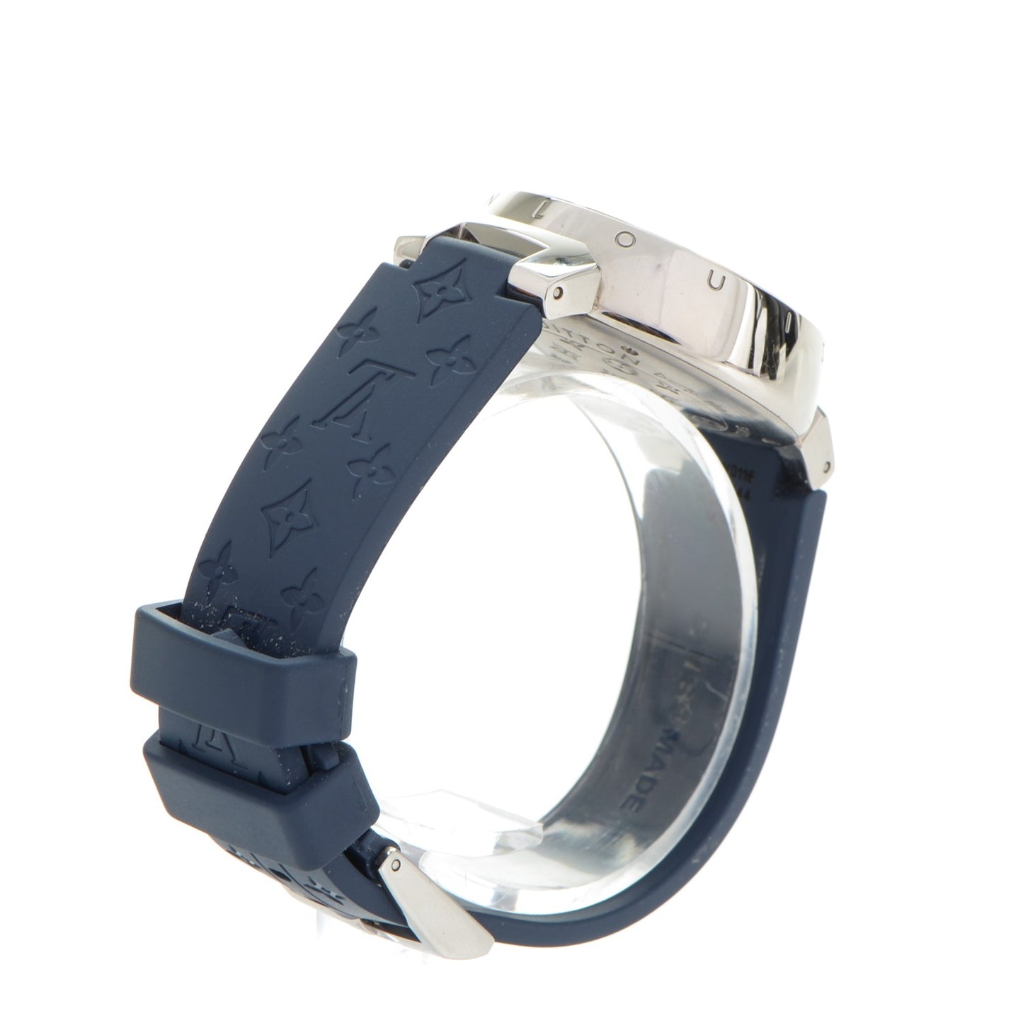 Stainless Steel Rubber Diamond 34mm Tambour Lovely Cup Quartz Watch Blue
