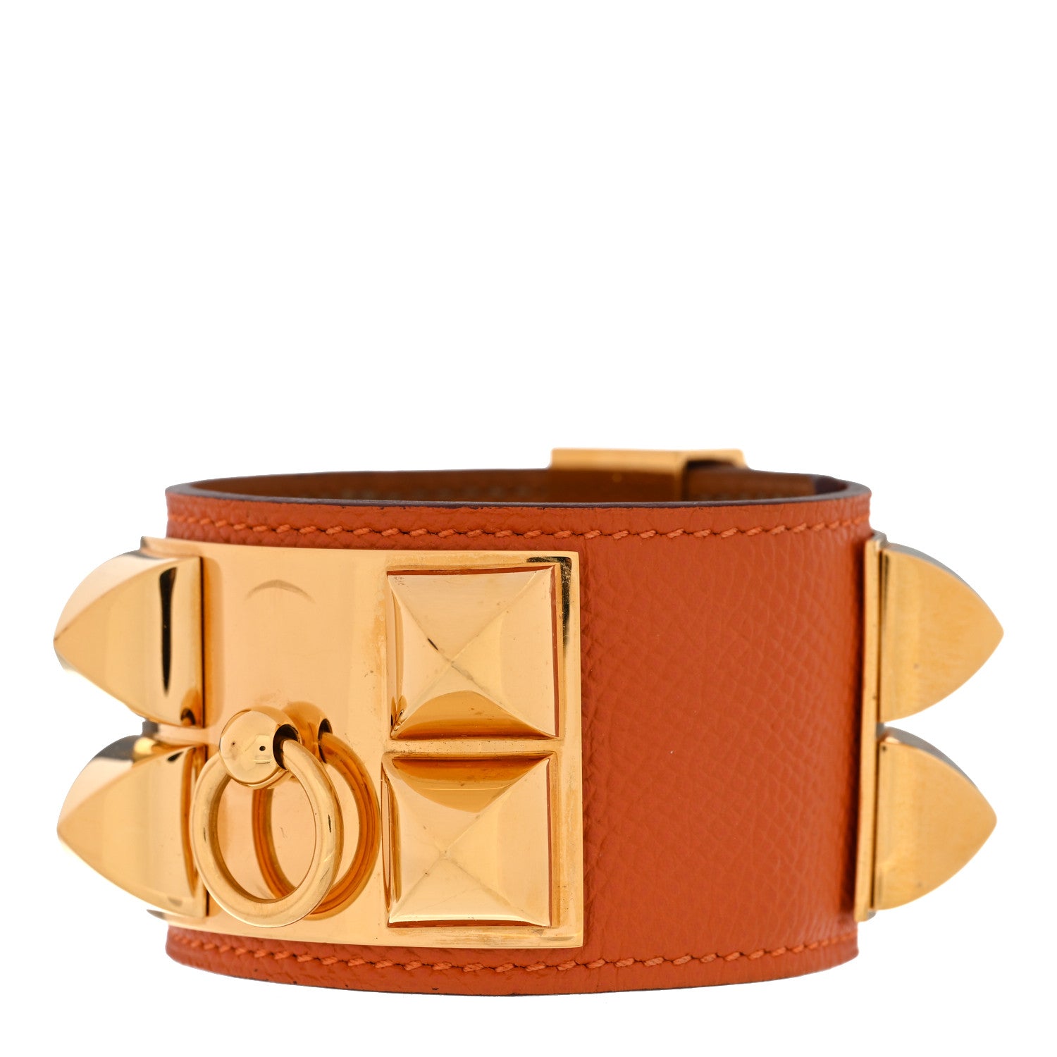 Hermes Epsom Collier De Chien CDC Bracelet S Orange 1 of 6
