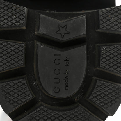 Gucci Calfskin Sylvie Web Womens Lace Up Combat Boots 37 Black 9 of 12
