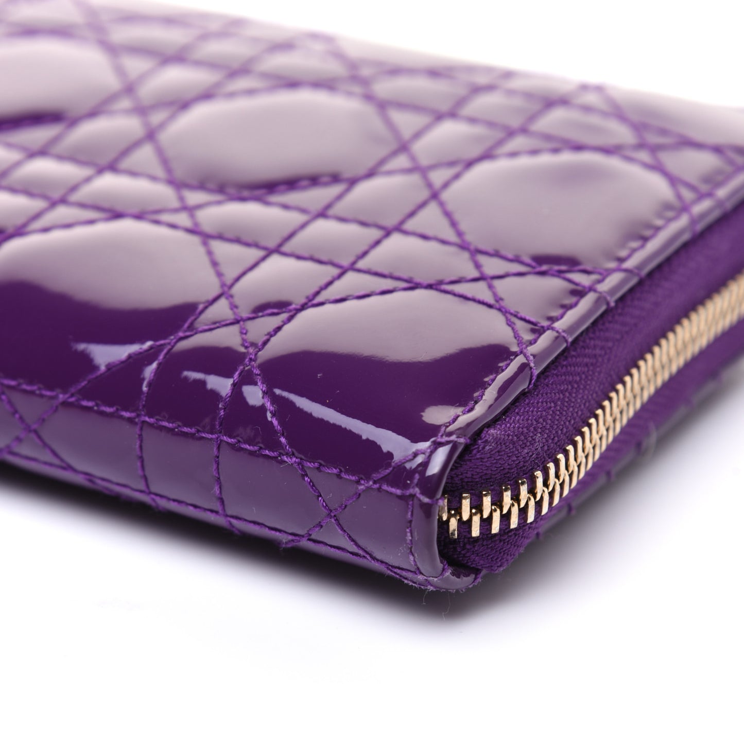 Patent Cannage Voyageur Zip Around Wallet Purple