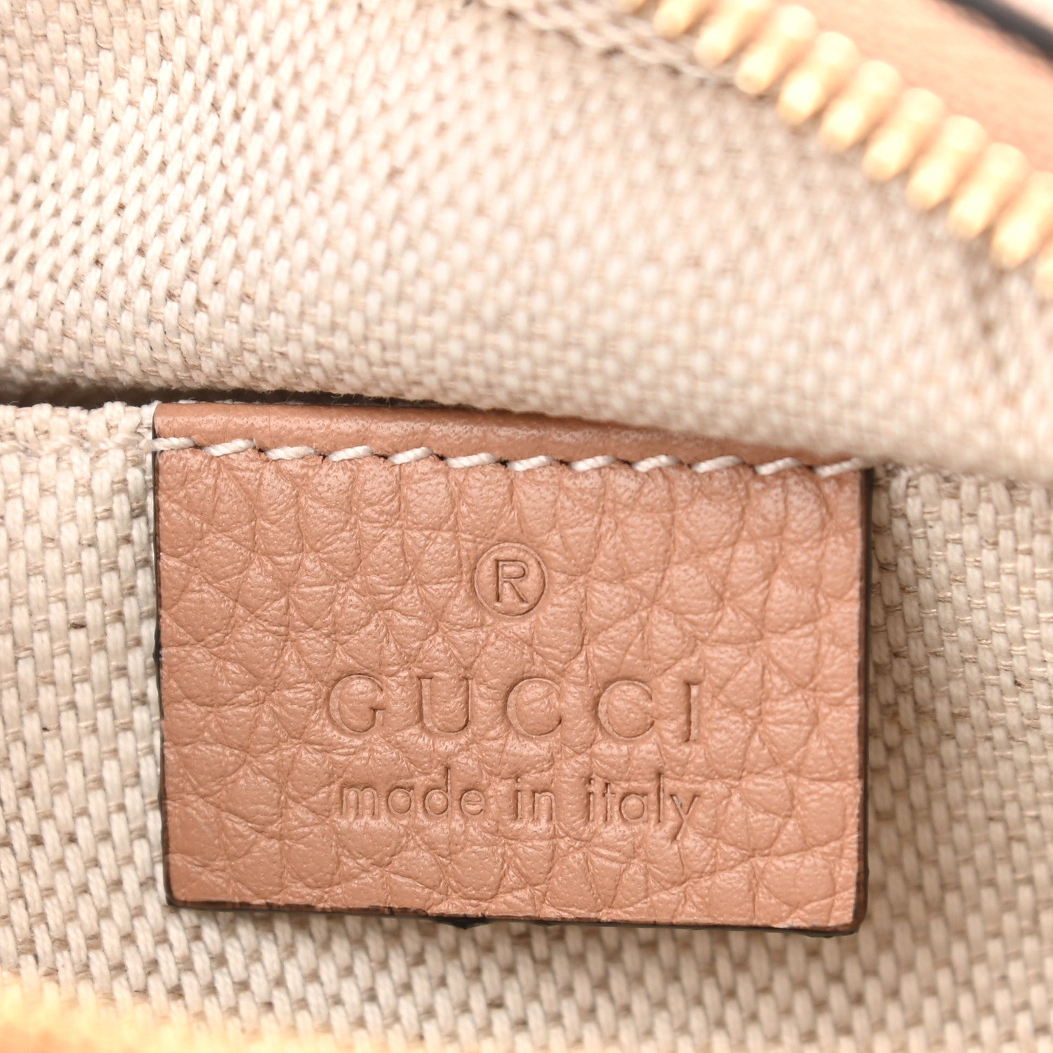 Gucci Pebbled Calfskin Small Soho Disco Bag Camelia 6 of 10