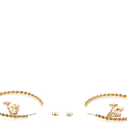 Louis Vuitton Sweet Monogram Creole Hoop Earrings Gold 3 of 4