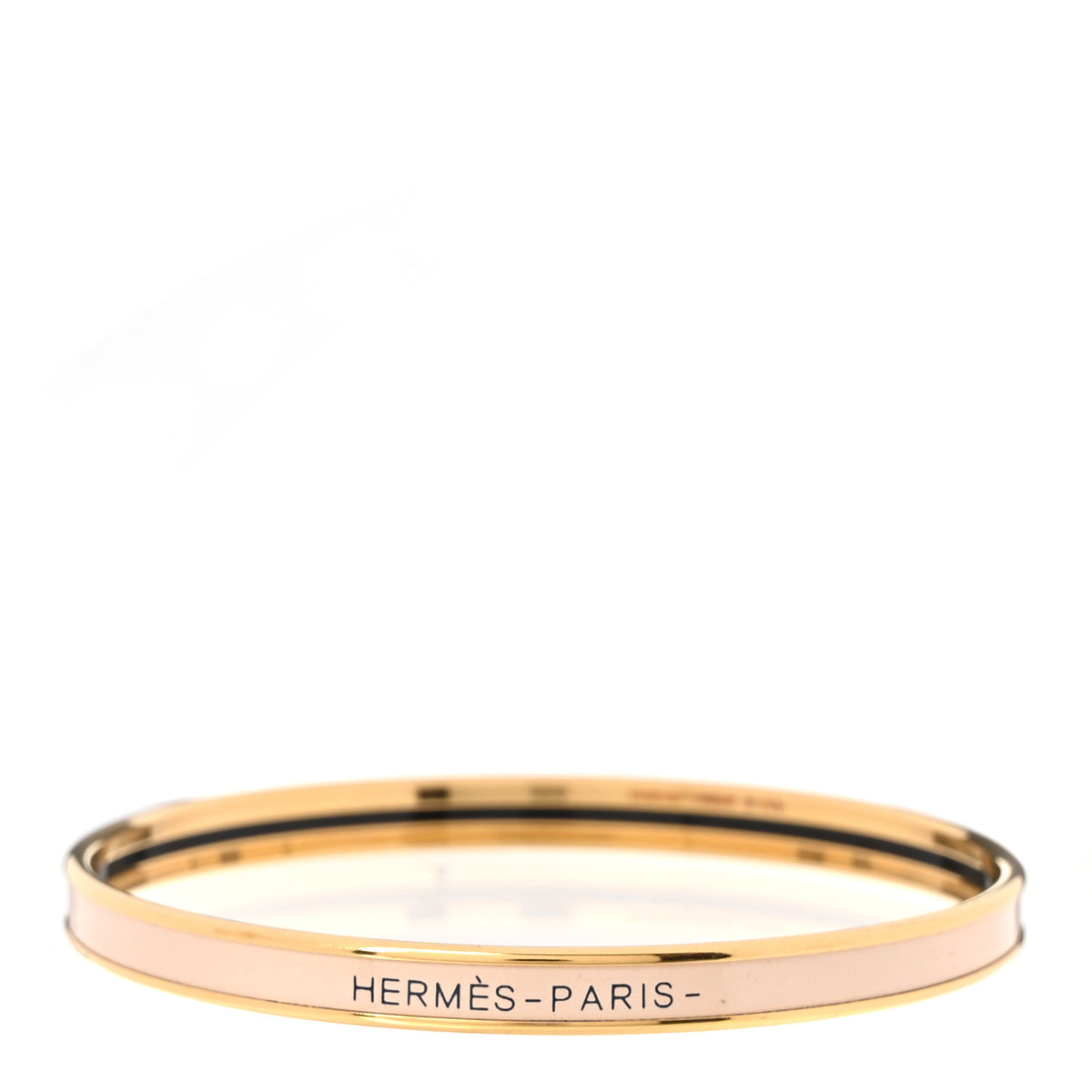 Hermes Enamel Printed Extra Narrow Uni Bracelet 70 Creme 1 of 6