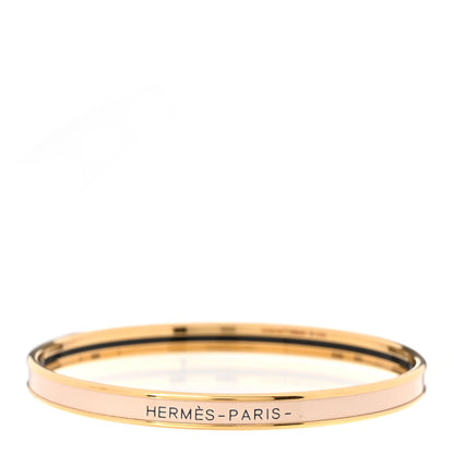 Hermes Enamel Printed Extra Narrow Uni Bracelet 70 Creme 1 of 6