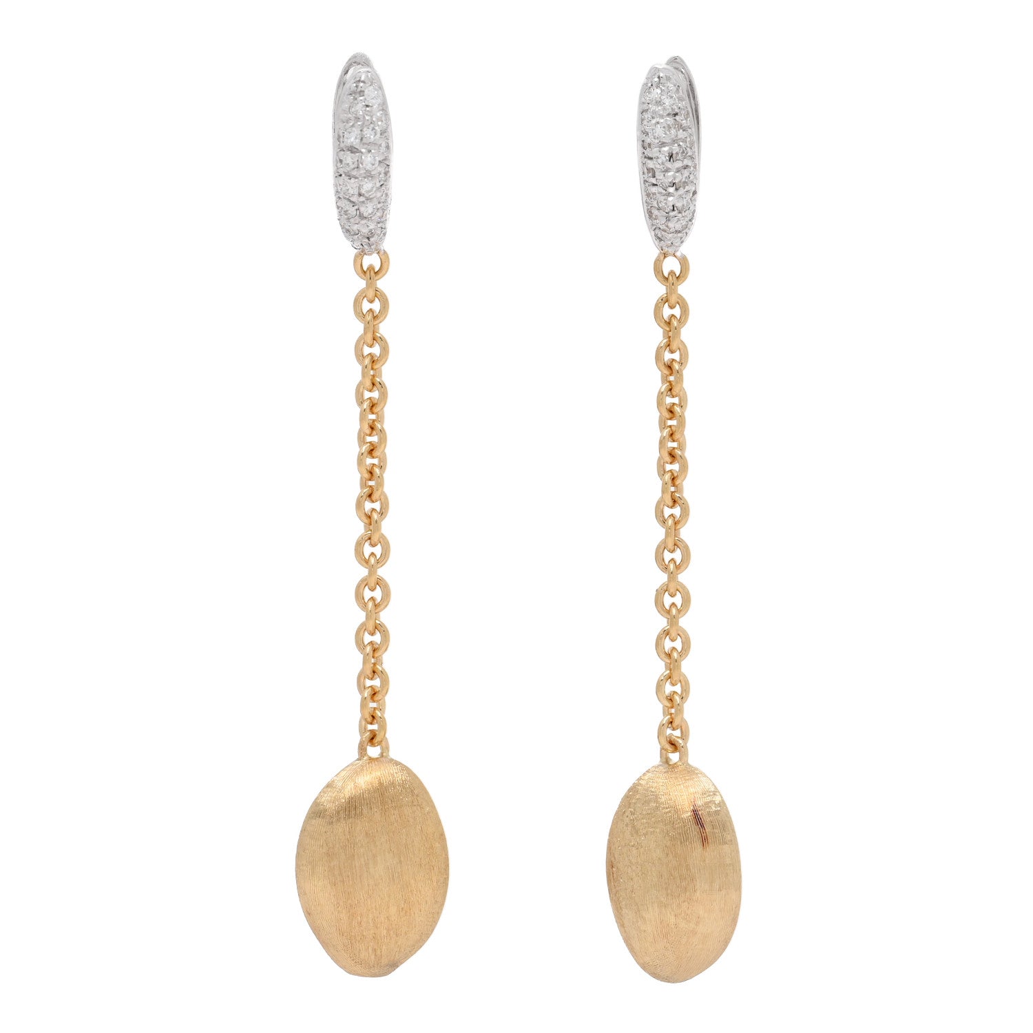 Marco Bicego 18K Yellow White Gold Diamond Confetti Drop Earrings 1 of 5