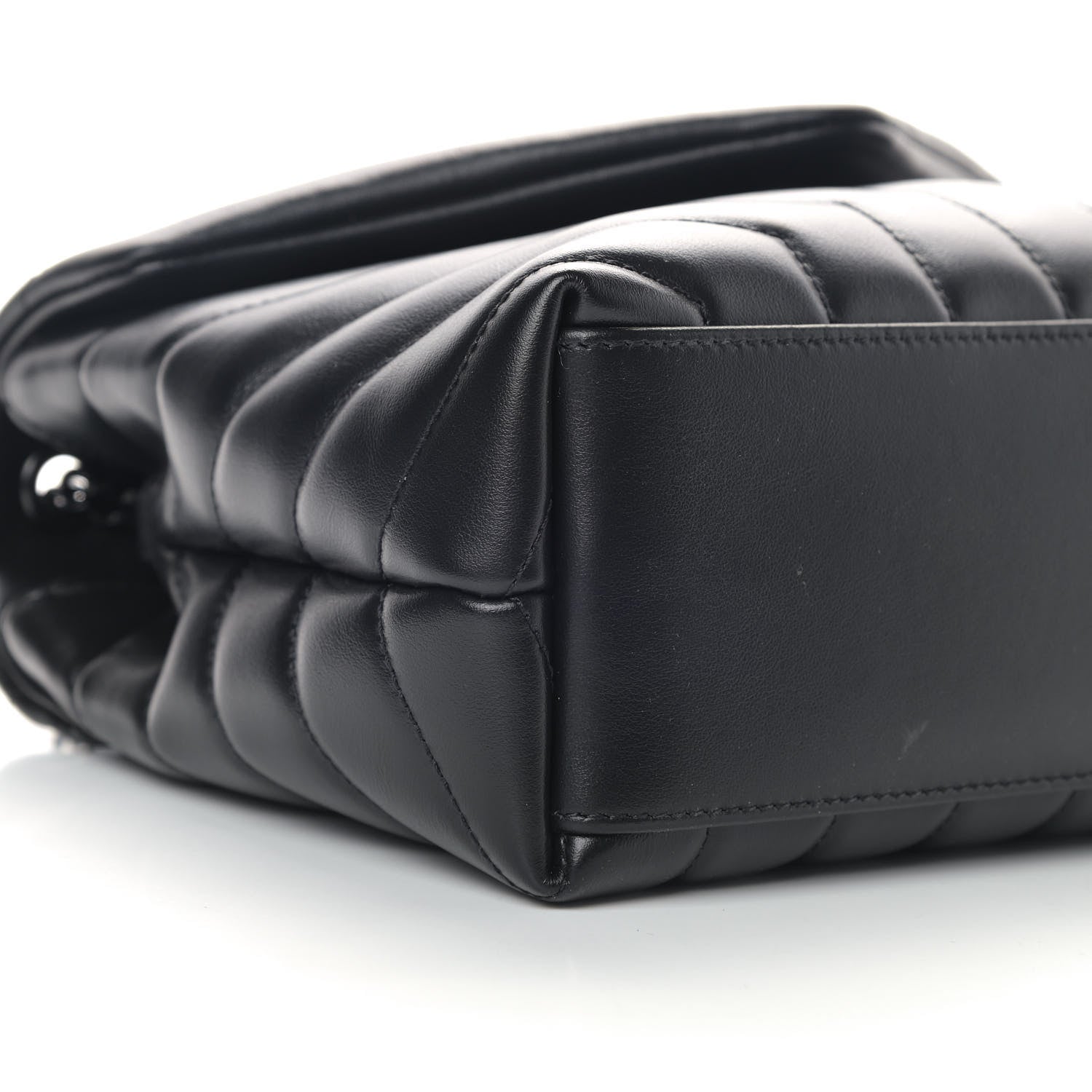 Saint Laurent Calfskin Y Quilted Monogram Small Loulou Chain Satchel Black 5 of 10