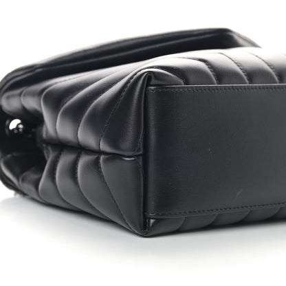 Saint Laurent Calfskin Y Quilted Monogram Small Loulou Chain Satchel Black 5 of 10