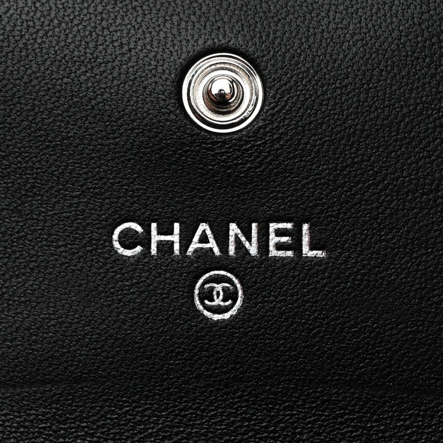 Chanel Lambskin Quilted Flap Baguette Crystal Card Holder Wallet Black 6 of 9