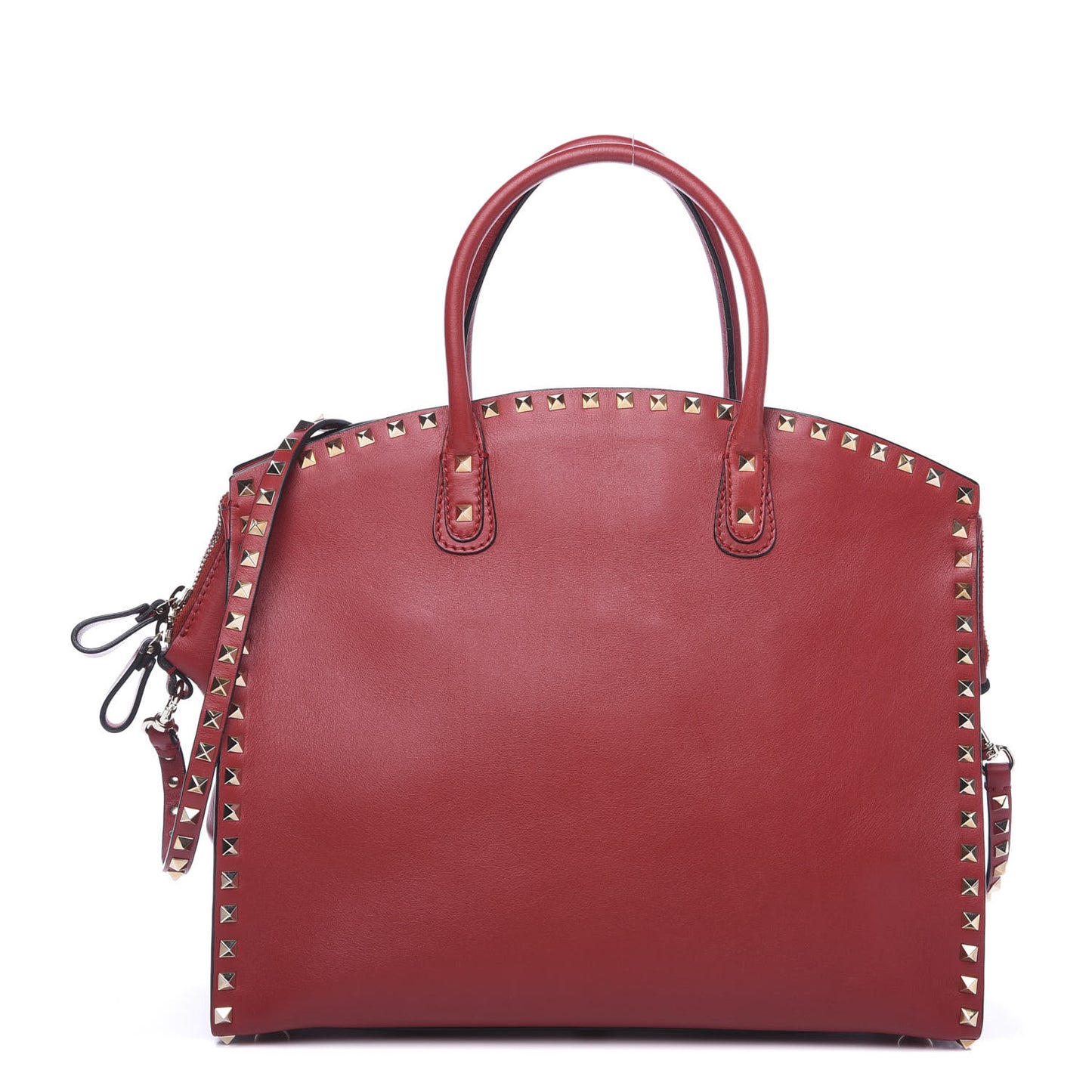 Vitello Rockstud Dome Shopper Rosso Valentino