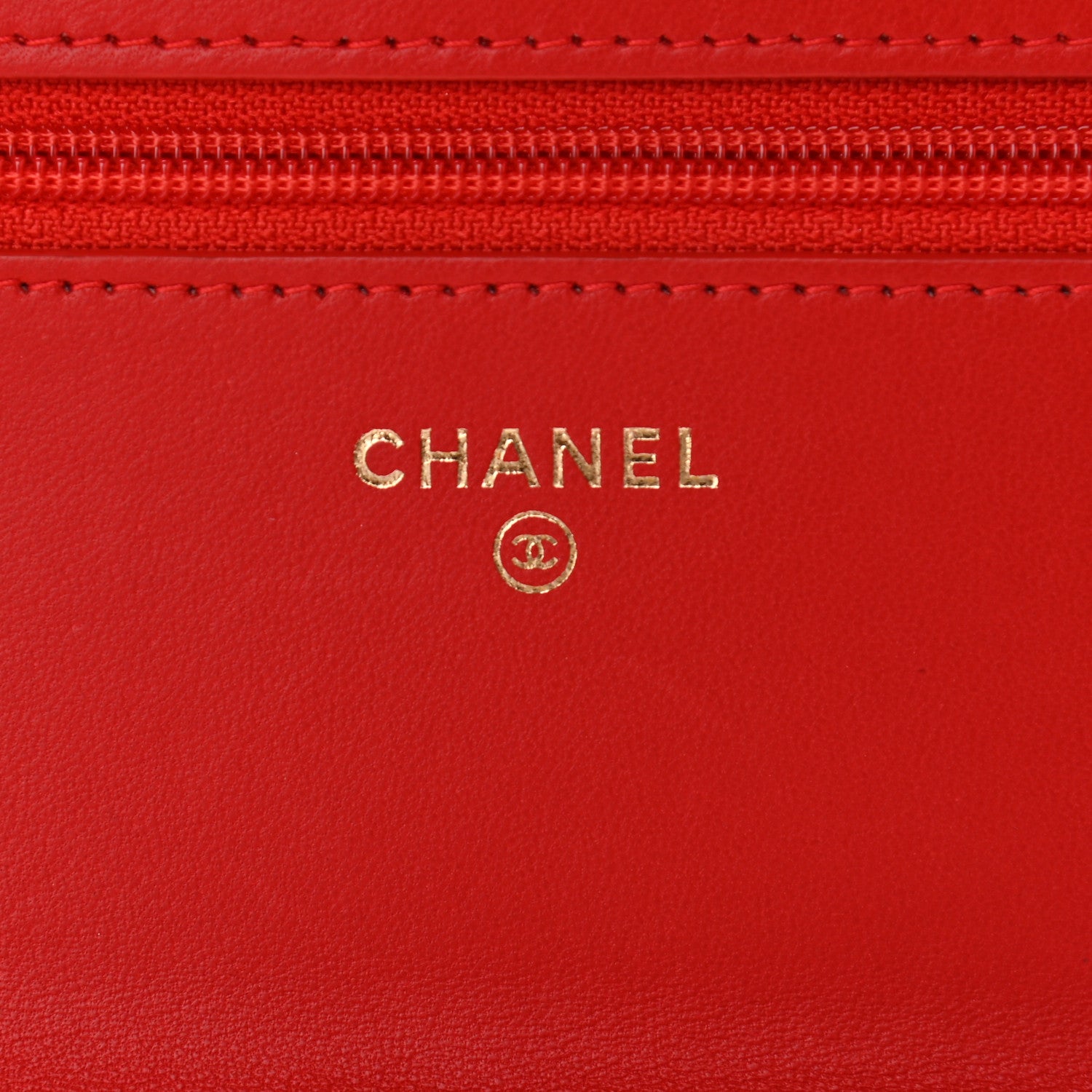 Chanel Lambskin Quilted Wallet on Chain WOC Red 5 of 11