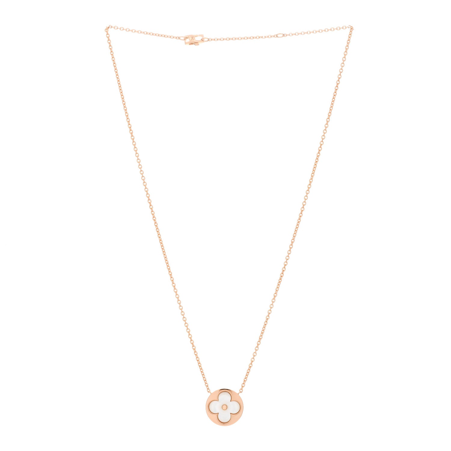 Louis Vuitton 18K Pink Gold Mother Of Pearl Blossom Sun Pendant Necklace 2 of 5