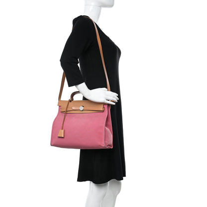 Hermes Toile Vache Hunter Herbag Zip 31 PM Rose Lipstick Natural 2 of 21