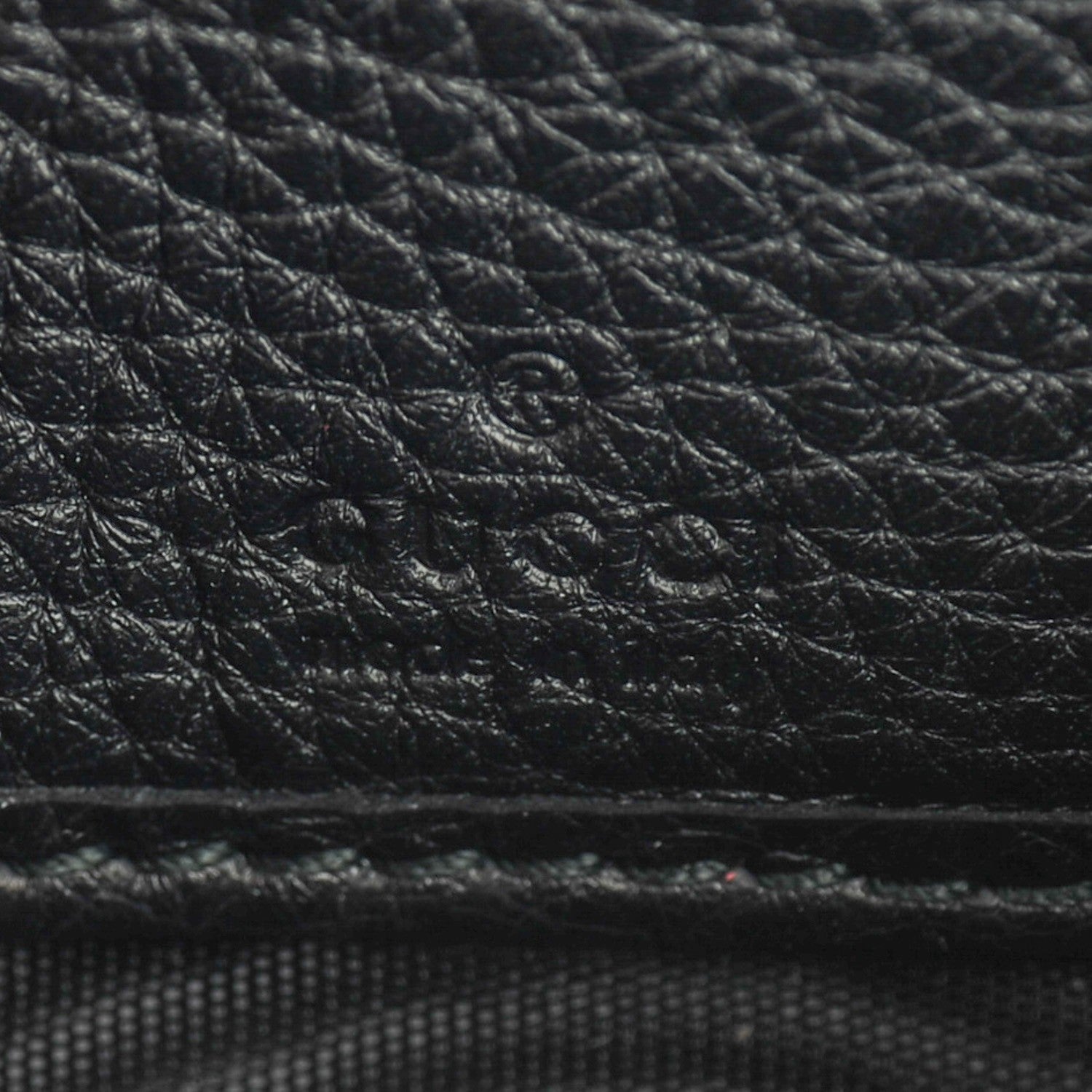 Gucci Pebbled Calfskin Soho Compact Disco Zip Around Wallet Black 6 of 7