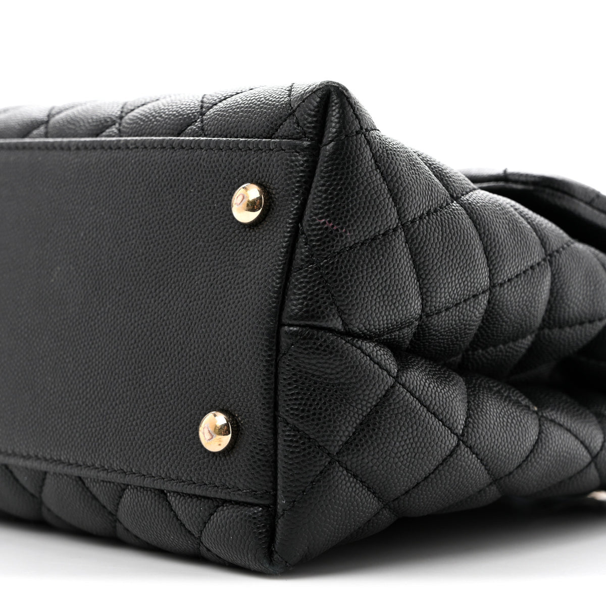 Caviar Quilted Medium Coco Handle Flap Black