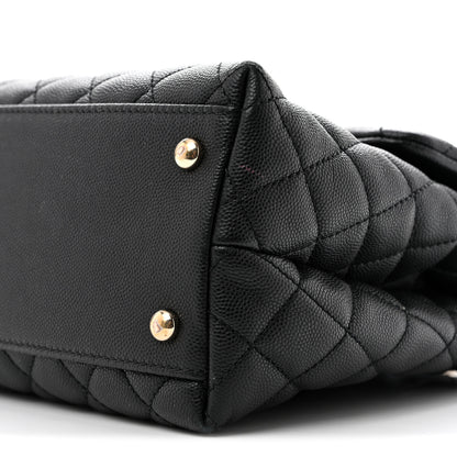 Chanel Caviar Quilted Medium Coco Handle Flap Black 19 of 23