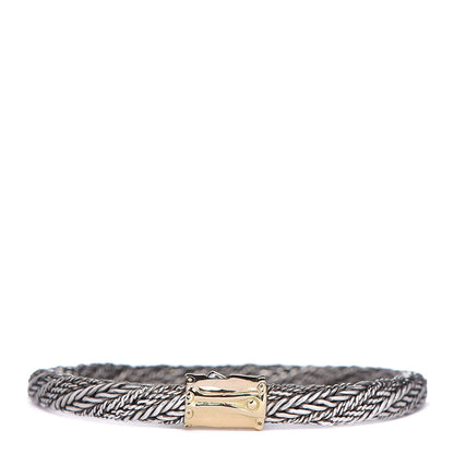 John Hardy Sterling Silver 18K Yellow Gold 6.5mm Bamboo Twisted Chain Bracelet 1 of 5