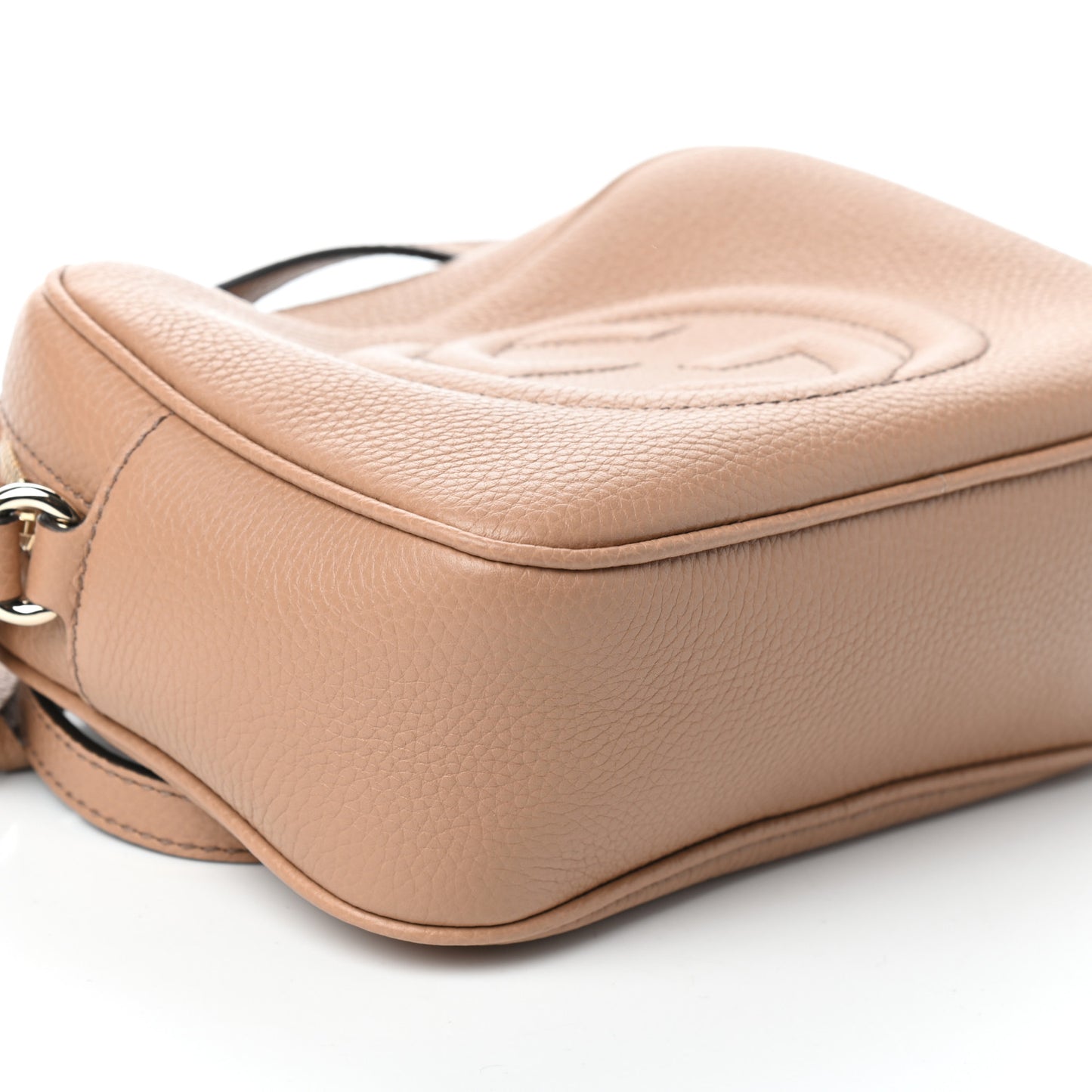 Pebbled Calfskin Small Soho Disco Bag Rose Beige