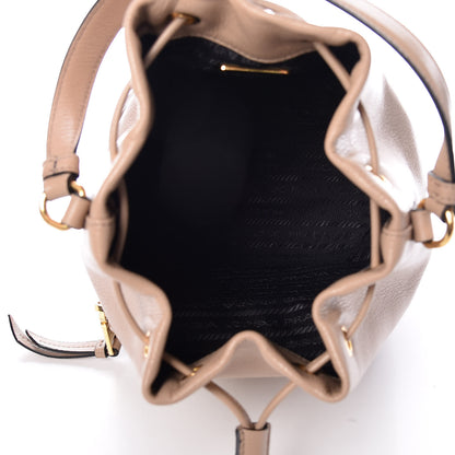Prada Glace Calfskin Embossed Bucket Bag Cammeo 5 of 10