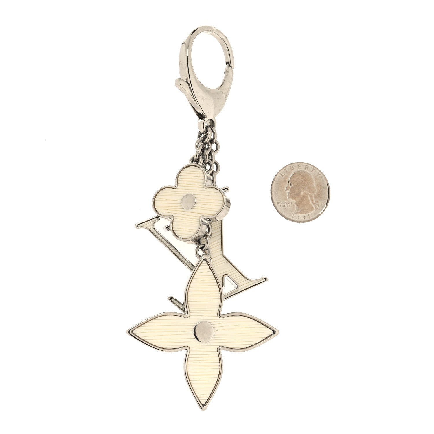 Louis Vuitton Fleur d Epi Bag Charm Ivory 2 of 4