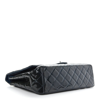 Chanel Patent Quilted Maxi Double Flap Navy 4 of 11