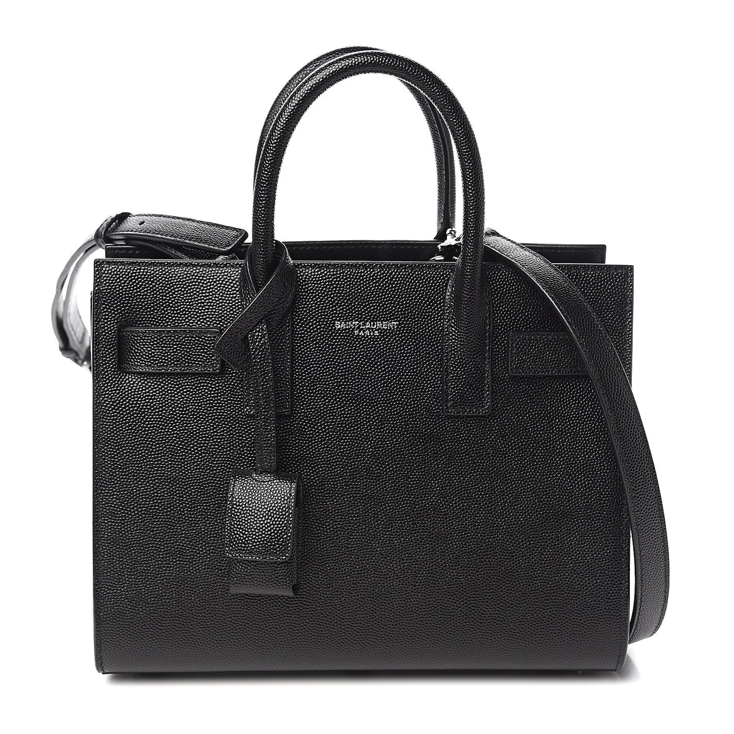 Grained Calfskin Nano Sac De Jour Black