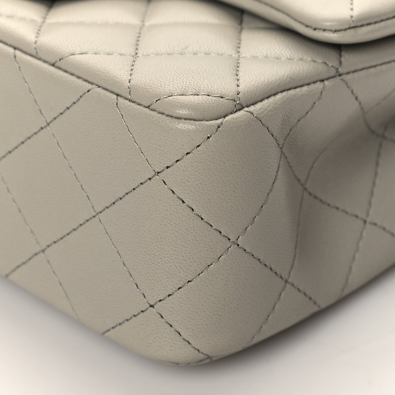 Chanel Lambskin Quilted Mini Rectangular Flap Grey 11 of 11