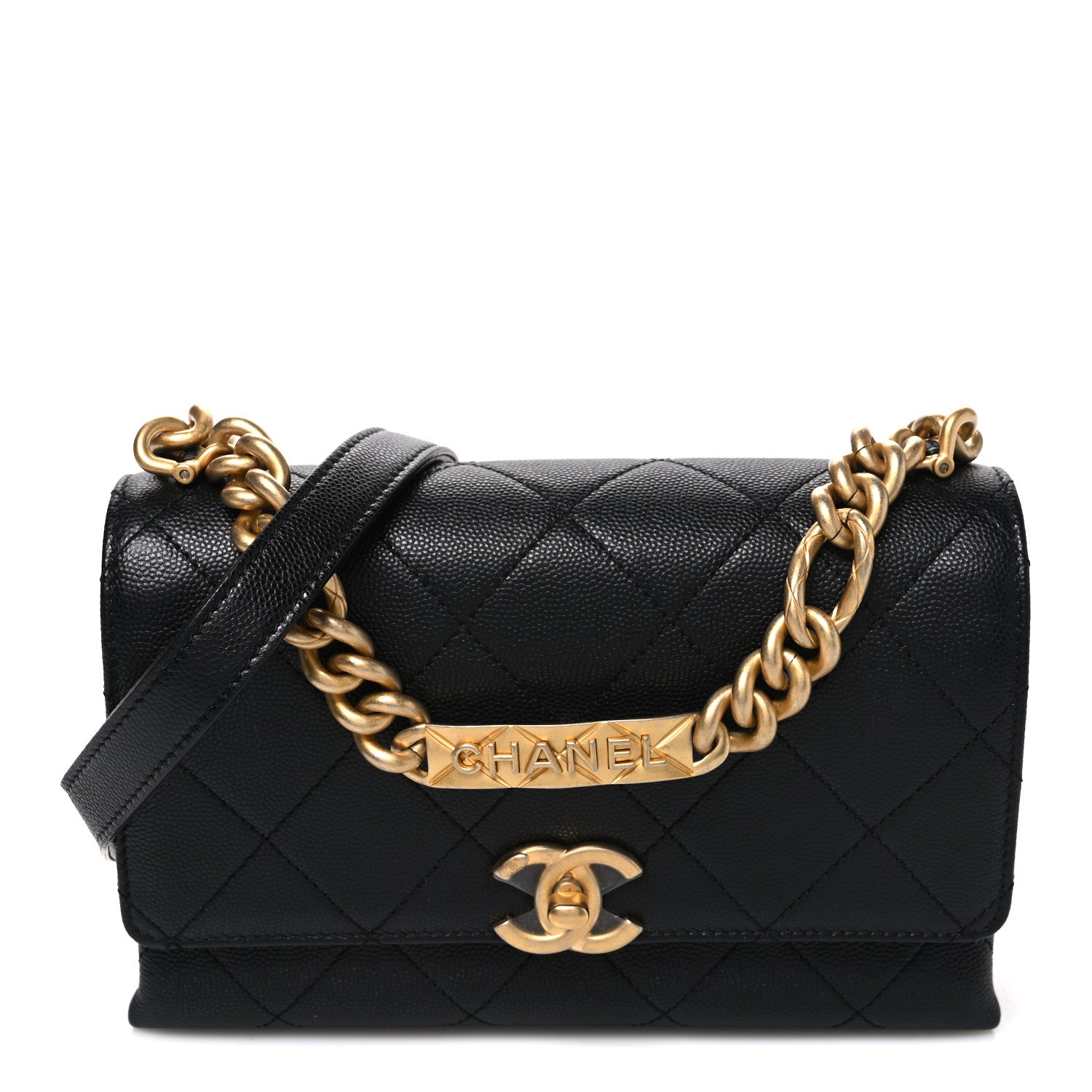 Chanel Caviar Quilted Mini Bracelet On Chain Flap Black 1 of 10