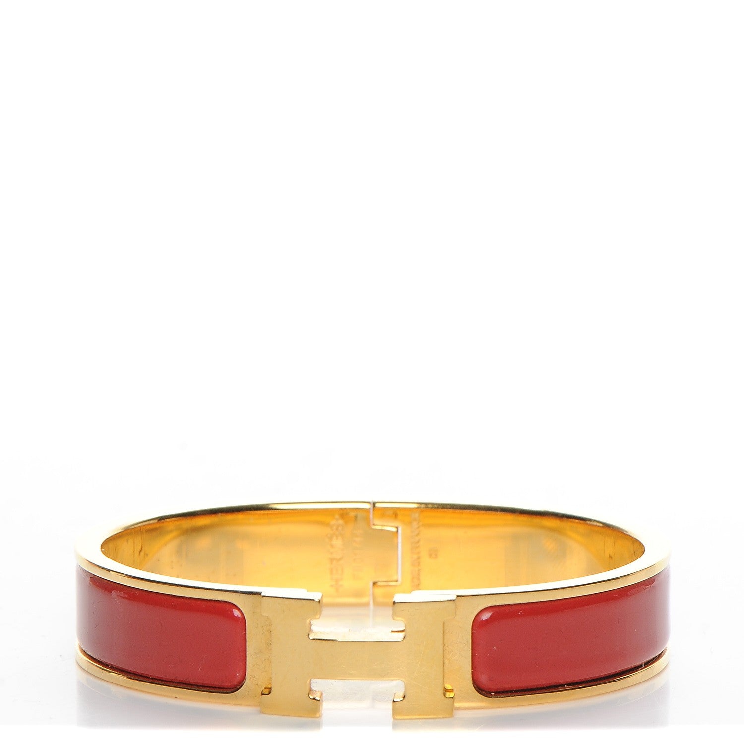 Hermes Enamel Narrow Clic Clac H Bracelet Rouge 1 of 5