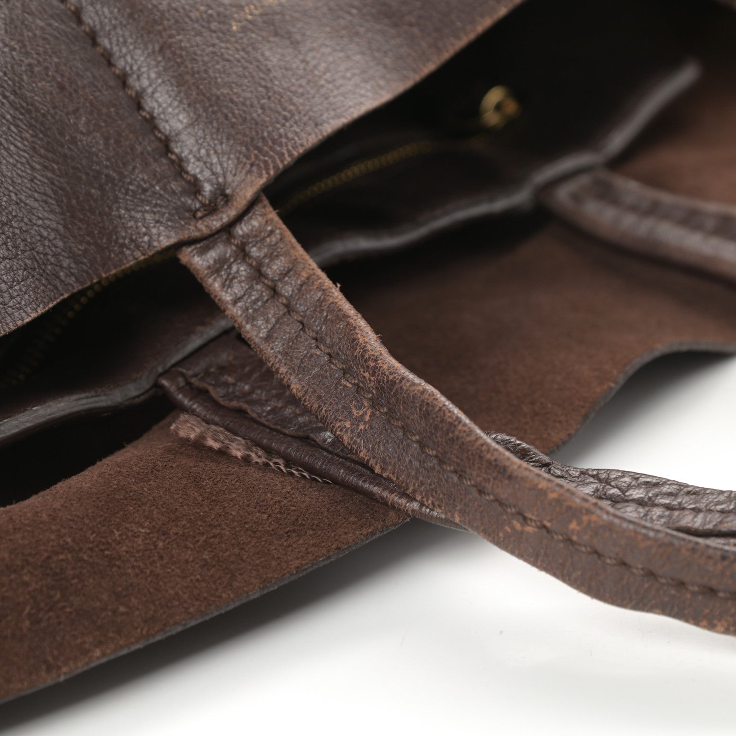 Celine Lambskin Vertical Cabas Brown 15 of 19